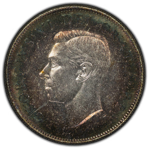SOLD Canada 1949 50 Cents Silver Coin - Toned