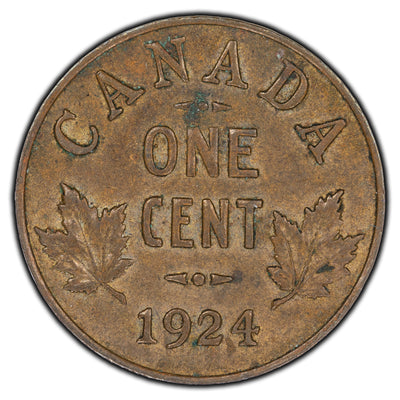 SOLD Canada 1924 1 Cent Coin - EF-40 (corrosion)
