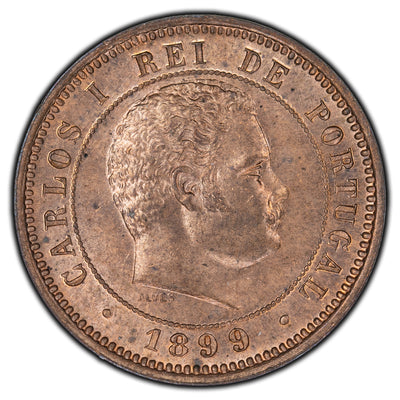 Portugal 1899 5 Reis Coin KM #530