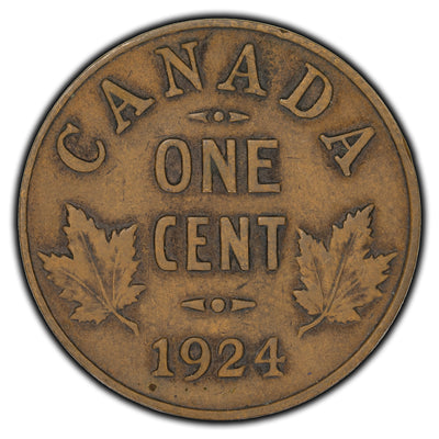 SOLD Canada 1924 1 Cent Coin - F-12