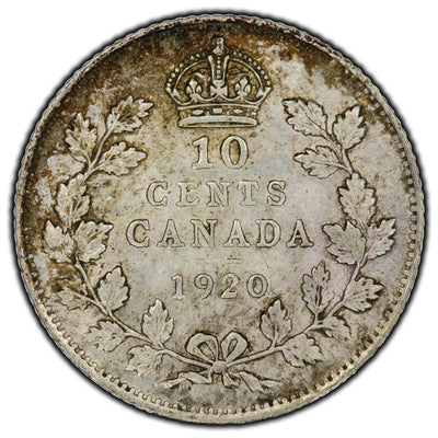 SOLD Canada 1920 10 Cents Silver Coin - VF-20