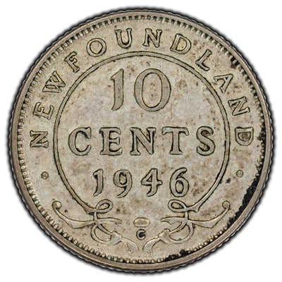 SOLD Newfoundland 1946-C 10 Cents Silver Coin - VF-20