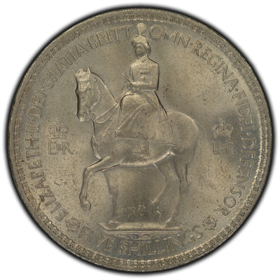 SOLD Great Britain 1953 5 Shillings Coronation Crown KM #894