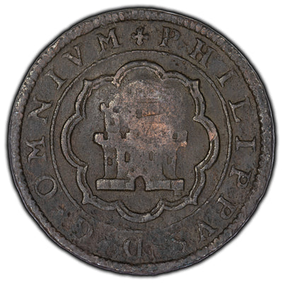 Spain 1598 Segovia 4 Maravedis Coin KM #16