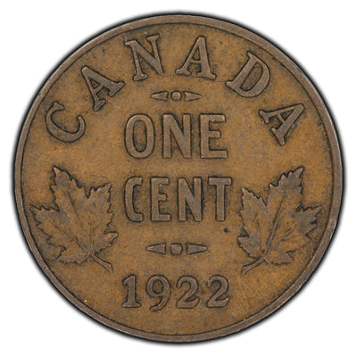 SOLD Canada 1922 1 Cent Coin - F-12