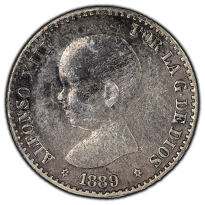 SOLD Spain 1889 50 Centavos Silver Coin KM #690