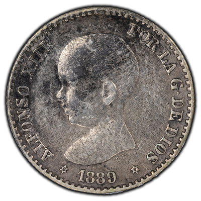 SOLD Spain 1889 50 Centavos Silver Coin KM #690
