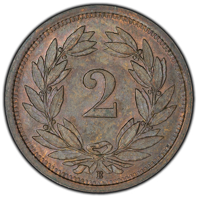 Switzerland 1928B 2 Rappen Coin KM #4.2