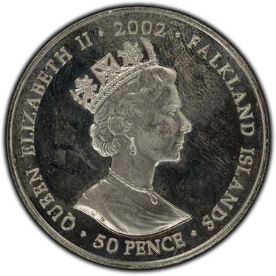 Falkland Islands 2002 Golden Jubilee 50 Pence Coin KM #82.1