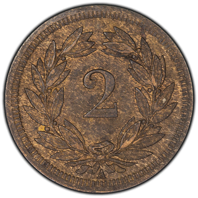 Switzerland 1850A 2 Rappen Coin KM #4.1