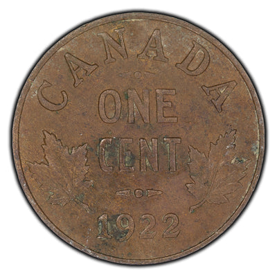 SOLD Canada 1922 1 Cent Coin - VF-20 (corrosion)