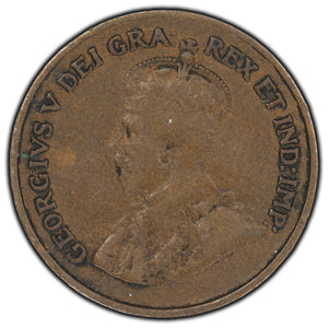 SOLD Canada 1925 1 Cent Coin - VG-8
