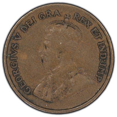 SOLD Canada 1925 1 Cent Coin - VG-8
