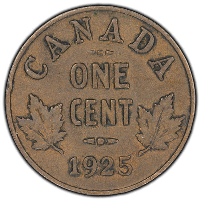SOLD Canada 1925 1 Cent Coin - VG-8