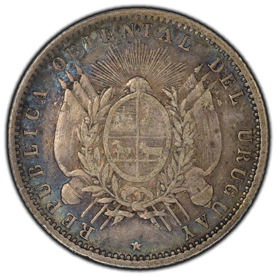 Uruguay 1877A 20 Centesimos Silver Coin KM #15