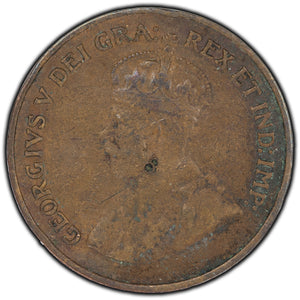 SOLD Canada 1925 1 Cent Coin - Damage/Corrosion