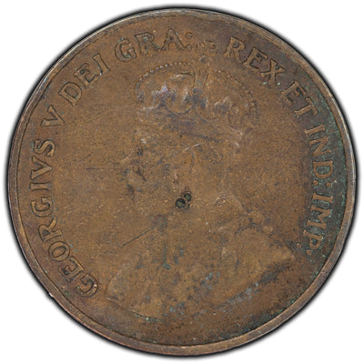 SOLD Canada 1925 1 Cent Coin - Damage/Corrosion