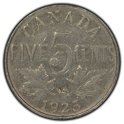SOLD Canada 1925 5 Cents Coin - Key Date - Damage