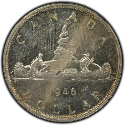 SOLD Canada 1946 $1 Dollar Silver Coin - EF-40 (stained)