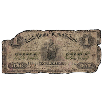SOLD $1 1877 Bank Of Prince Edward Island Note CH #600-12-04 - Filler