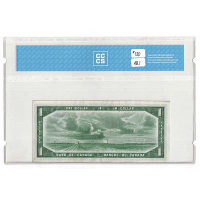 SOLD $1 1954 Bank of Canada Note Devil Face J/A Prefix BC-29b - CCCS UNC-62