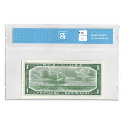 SOLD $1 1954 Bank of Canada Note Devil Face S/A Prefix BC-29b - CCCS UNC-60