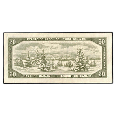 SOLD $20 1954 Bank of Canada Note Beattie-Rasminsky A/W Prefix BC-41b