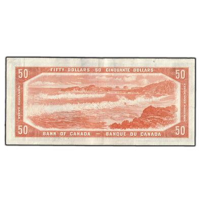 SOLD $50 1954 Bank of Canada Note Beattie-Coyne A/H Prefix BC-42a - VF+