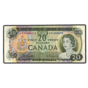 SOLD $20 1969 Bank of Canada Note *EA Replacement Prefix BC-50aA - VF-20