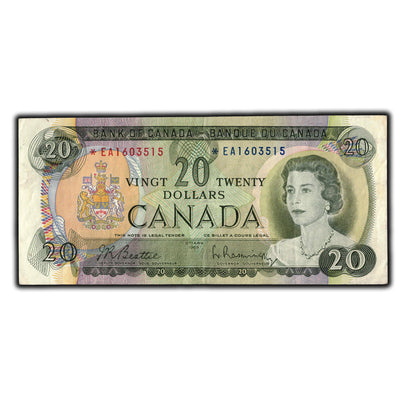 SOLD $20 1969 Bank of Canada Note *EA Replacement Prefix BC-50aA - VF-20