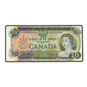 SOLD $20 1969 Bank of Canada Note *EB Replacement Prefix BC-50aA - VF-20