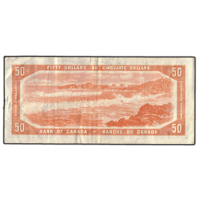 SOLD $50 1954 Bank of Canada Note Beattie-Rasminsky B/H Prefix BC-42b
