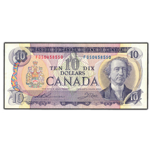 SOLD $10 1971 Bank of Canada Note Thiessen-Crow FDS Short Run Prefix BC-49e - VF-30