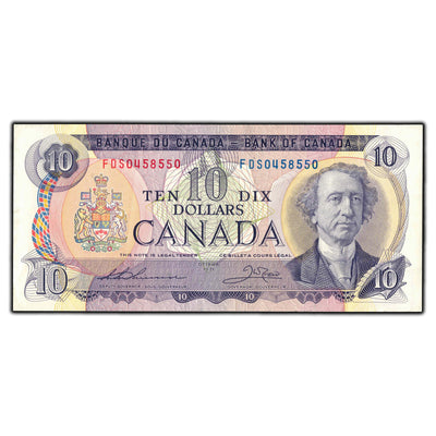 SOLD $10 1971 Bank of Canada Note Thiessen-Crow FDS Short Run Prefix BC-49e - VF-30