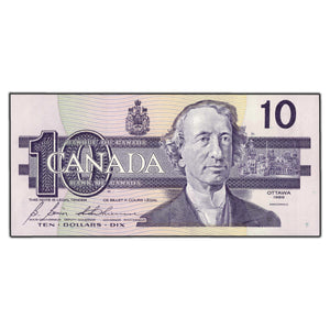 SOLD $10 1989 Bank of Canada Note Bonin-Thiessen BC-57b - Ch UNC