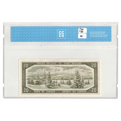 SOLD $20 1954 Bank of Canada Note Devil Face A/E Prefix BC-33a - CCCS UNC-63