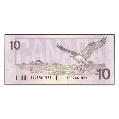 SOLD $10 1989 Bank of Canada Note Bonin-Thiessen BC-57b - Ch UNC