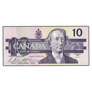 SOLD $10 1989 Bank of Canada Note Bonin-Thiessen BDM Prefix BC-57b - Ch UNC