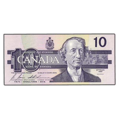 SOLD $10 1989 Bank of Canada Note Bonin-Thiessen BDM Prefix BC-57b - Ch UNC
