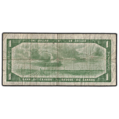 SOLD $1 1954 Bank of Canada Note Devil Face C/A Prefix BC-29a - Pinholes