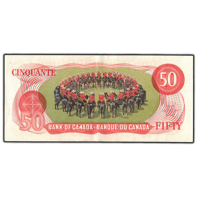 SOLD $50 1975 Bank of Canada Note Crow-Bouey EHN Prefix BC-51b - Pinholes