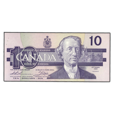 SOLD $10 1989 Bank of Canada Note Thiessen-Crow ADV Prefix BC-57a - Ch UNC