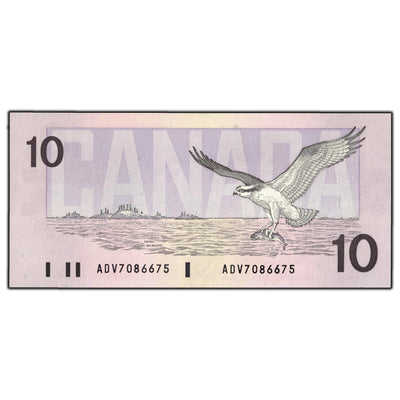 SOLD $10 1989 Bank of Canada Note Thiessen-Crow ADV Prefix BC-57a - Ch UNC