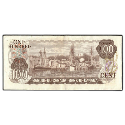 SOLD $100 1975 Bank of Canada Note Crow-Bouey AJJ Prefix BC-52b