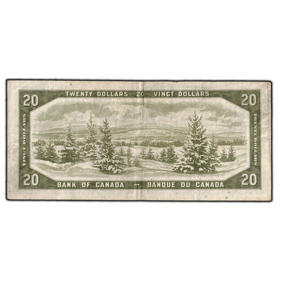 SOLD $20 1954 Bank of Canada Note Devil Face C/E Prefix BC-33b - F-12