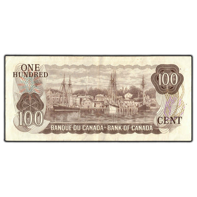 SOLD $100 1975 Bank of Canada Note Crow-Bouey AJK Prefix BC-52b
