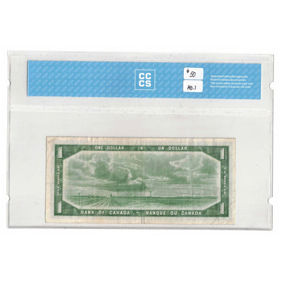 SOLD $1 1954 Bank of Canada Note Devil Face T/A Prefix BC-29b - CCCS VF-30