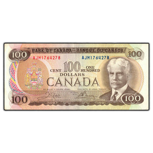 SOLD $100 1975 Bank of Canada Note Crow-Bouey AJM Prefix BC-52b