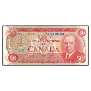 SOLD $50 1975 Bank of Canada Note Crow-Bouey EHL Prefix BC-51b - Circulated