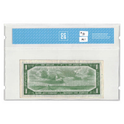 SOLD $1 1954 Bank of Canada Note Devil Face E/A Prefix BC-29a - CCCS VF-30